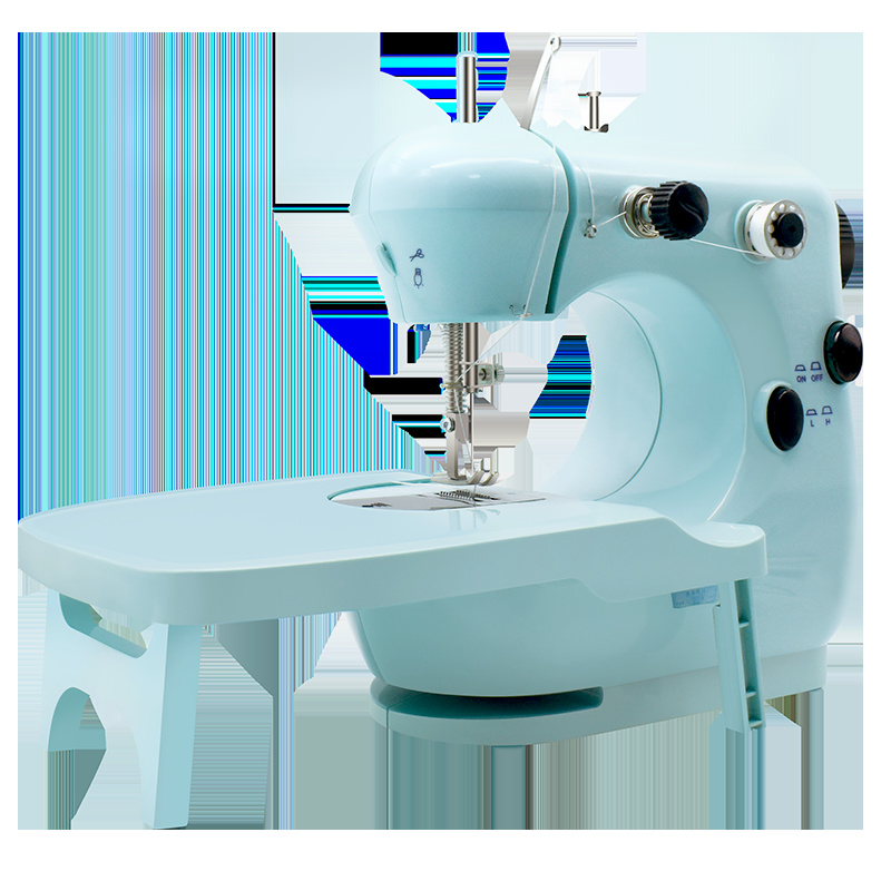 220V EU Plug Multifunctional Electric Mini Sewing Machine With Light And English Manual For Household DIY Apparel Fabric Sewing: Lake Tianqing