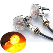 2x Front & Rear Chrome Universal Motorcycle Turn Signals Indicators Lights Amber