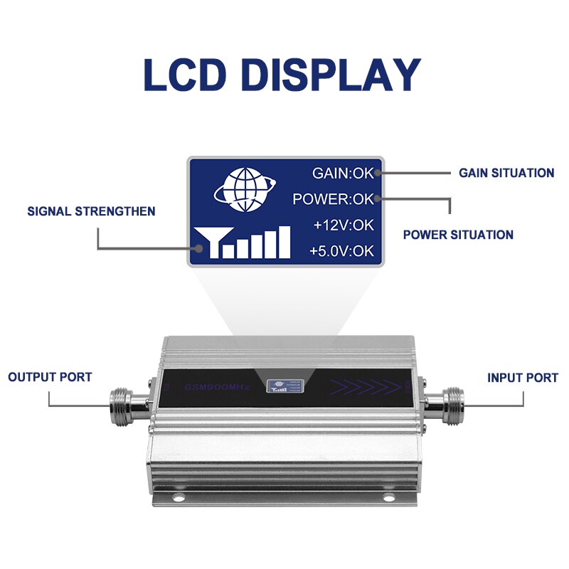 GOBOOST GSM 900 2G Cellular Signal Amplifier Mini LCD Display Cell Mobile Phone Payload Signal Internet Communication Repeater