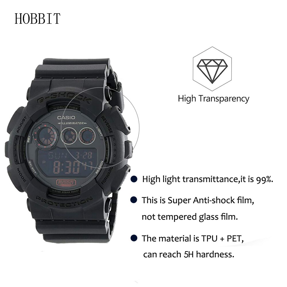 3Pcs Watch Screen Protector for Casio G-Shock GD100 GD-100 GD-120 GA-100 GA-100TS GA-100MB GA-100CM GD-120CM GD350 Watch Film