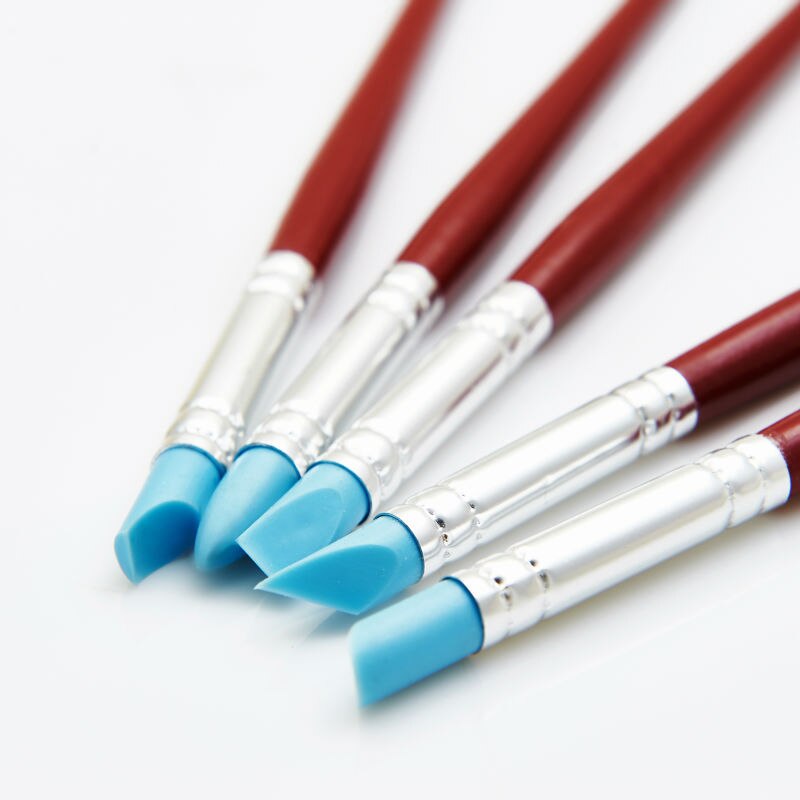 Cake Tool 5 st set Siliconen Borstel pen Icing Cake Decorating vormgeven SUGARCRAFT DECORATING BORSTEL MODELLING FONDANT TOOL Styling