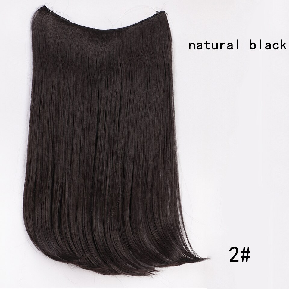 Synthetic Hair Extensions Long Straight Fish Line Hairpieces No Clips in One Piece Hair Extensions Heat Resistant Hair for Women: WEXS001-2