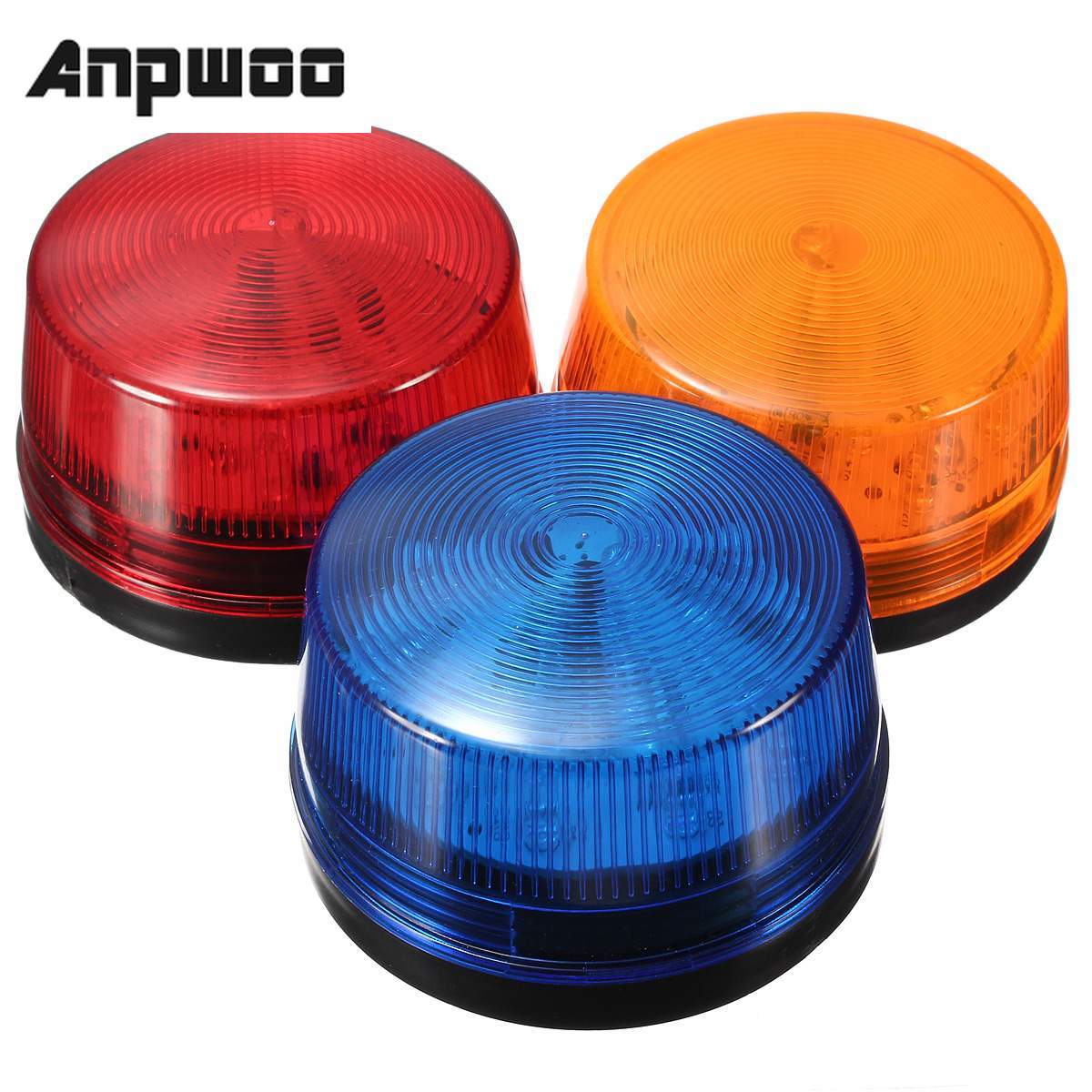 Anpwoo vandtæt 12v 120ma sikkert sikkerhedsalarm strobe signal sikkerhedsadvarsel blå rød orange blinkende led lys