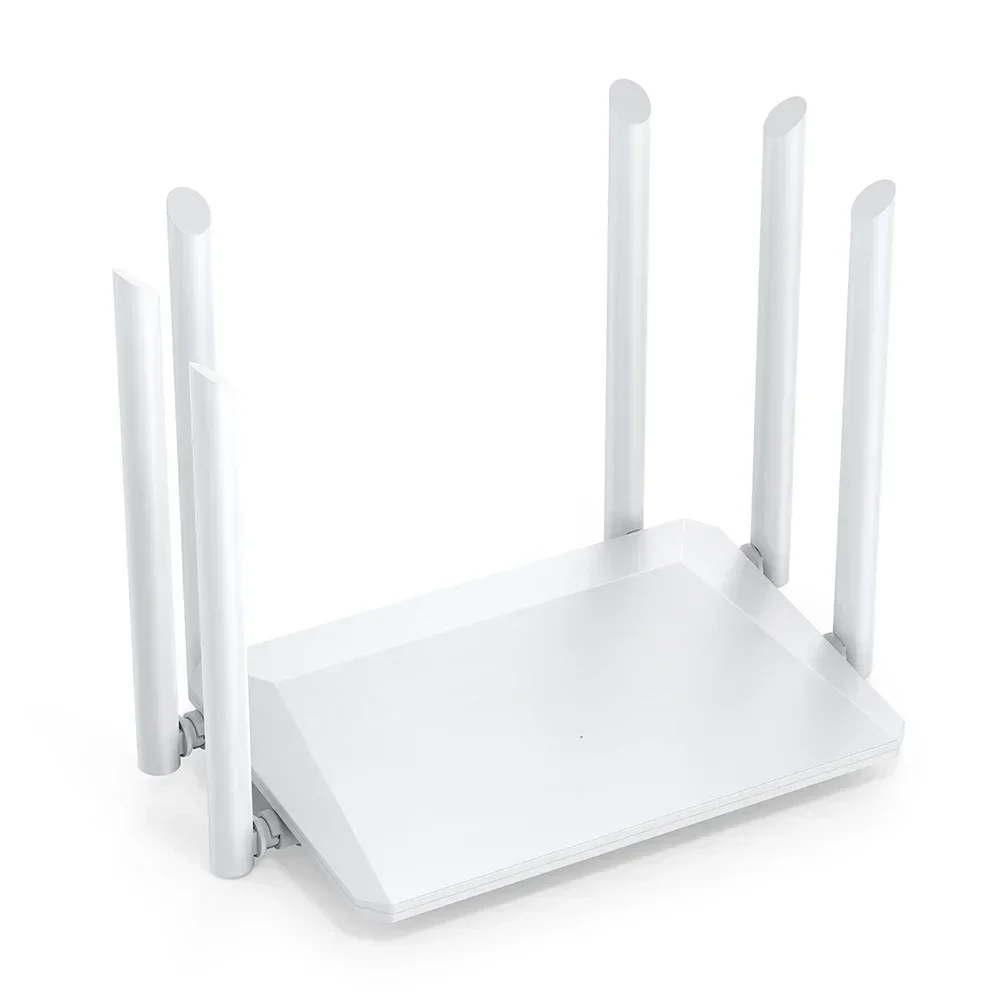 1200M Wireless Router External Antenna Modem Router Wide Coverage WiFi Repeater 2.4G 5G Home Office Amplification Signal Router: WHITE / EU Plug