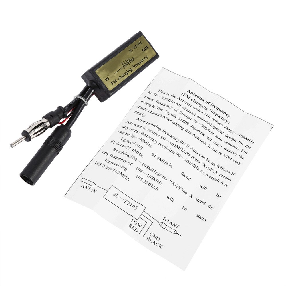 Amplificador de banda de Radio FM para antena de frecuencia de coche, para señales de auto japonesas, reducción de Radio FM(88-108)MHz a (76-90)MHz