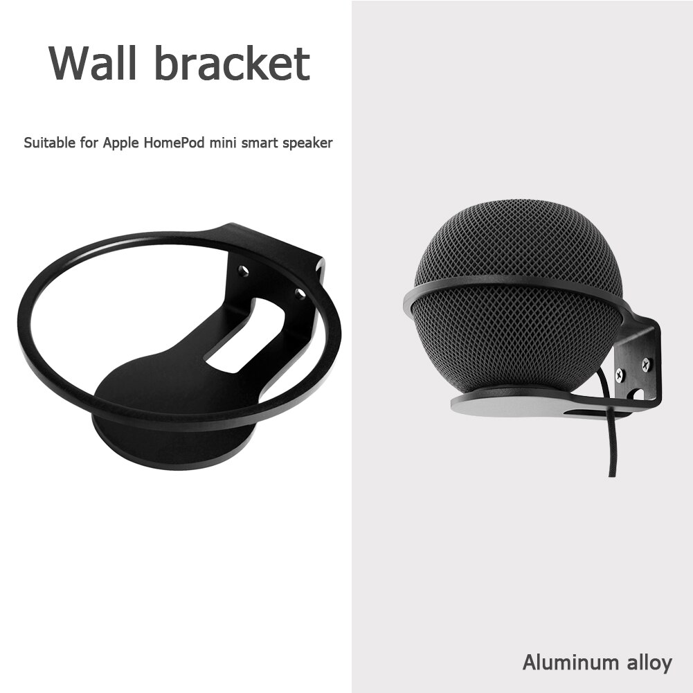 Metal Wall Mount for Apple HomePod Mini Smart Speaker Aluminum Alloy Wall Hanger Bracket Holder Shelf Stand with Screws