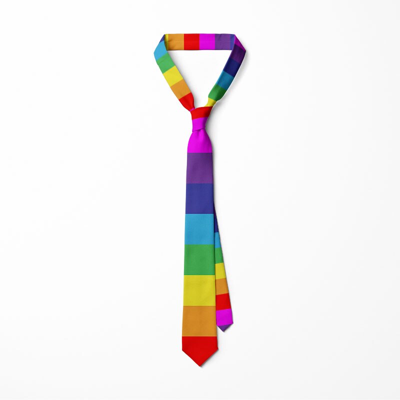 Männer Bunte Krawatte Regenbogen Stripesr Festival 3d Gedruckt Cravate männer Party lässig Hochzeit Hemd Krawatten