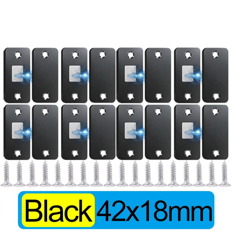 Magnetic Cabinet Catches Ultra Thin Door Strong Magnets Stops Invisible Adhesive Drawer Magnet Lock For Kitchen Closet Closer: XS / green