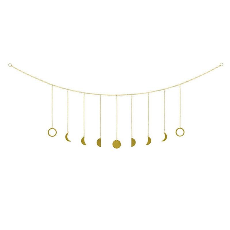 Métal rond pièce soleil lune étoile forme suspendus décoration Photo Blackgroud mur décor à la maison planète décoration: style 2