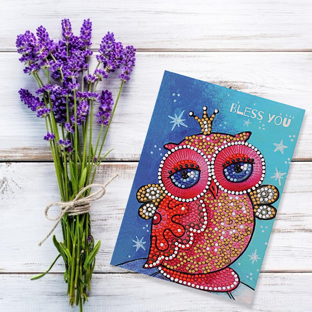 Diamond Cardboard Classic Delicate DIY Diamond Painting Greeting Cards Owl Animal Birthday Valentine Blessing