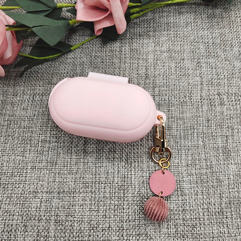 Schattig zacht hoesje voor samsung galaxy buds / buds+ plus hoesje oordopjes beschermhoes accessoires liefdeshaarbal sleutelhanger decoratie: A11