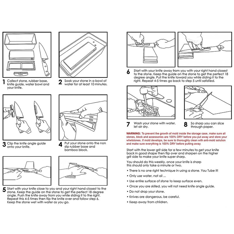 Knife Sharpener Whetstone Sharpening Stones Grinding Stone Water Stone Kitchen Tool 2-IN-1 400 1000 3000 Grit