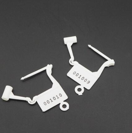 100Pcs Plastic Hangslot Seal Anti-Diefstal Beveiliging Seal Wegwerp Lock Voor Bagage Tas Airbags: white