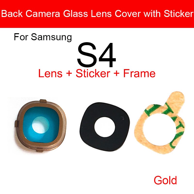 Zurück Hinten Kamera Objektiv Glas Mit Klebstoff Stock Für Samsung Galaxis S3 S4 I9500 S5 Wichtigsten Kamera Objektiv Glas Ersatz teile: Gold S4 I9500