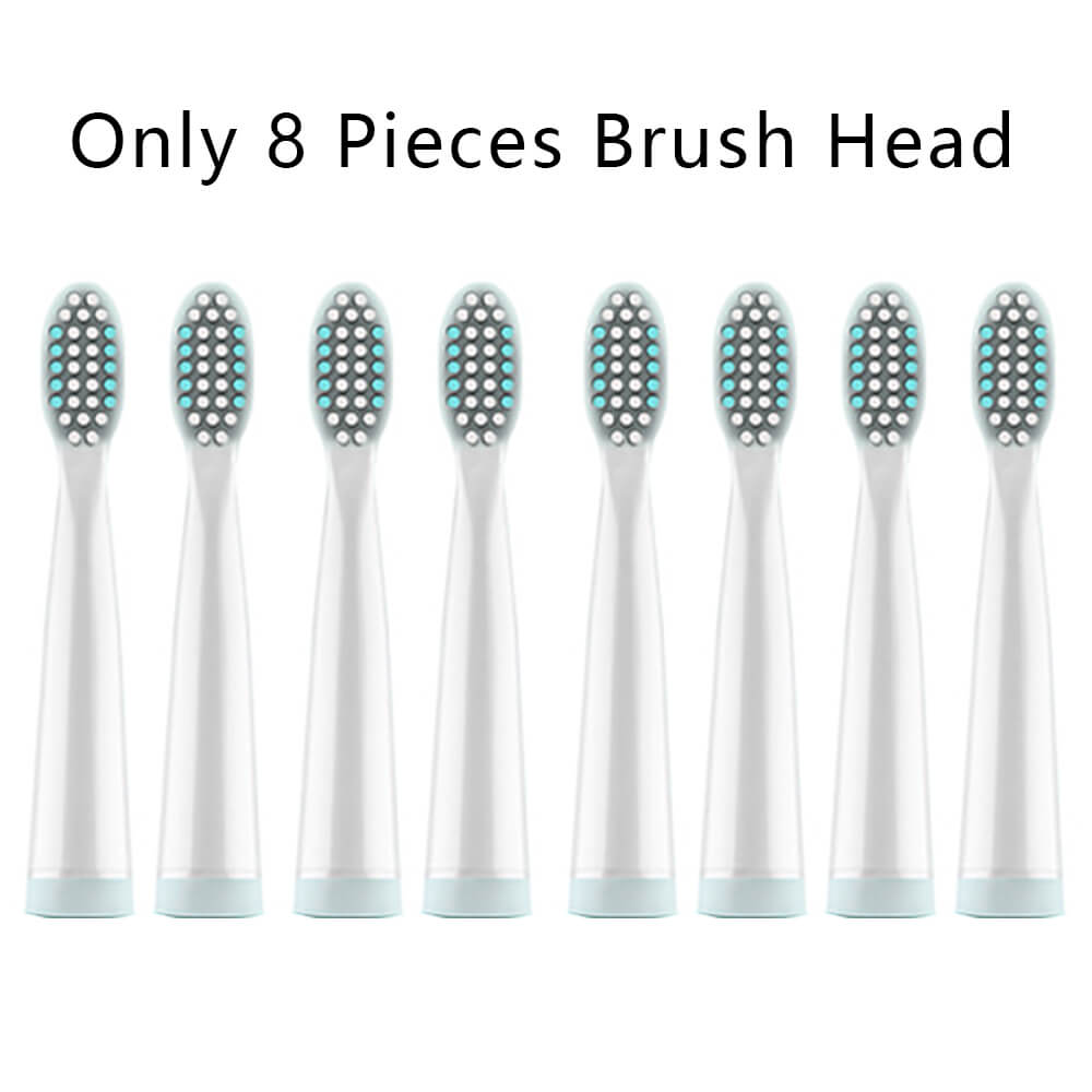 Brosse à dents électrique à ultrasons détartreur dentaire Rechargeable nettoyant pour dents: Only 8 Heads Cyan