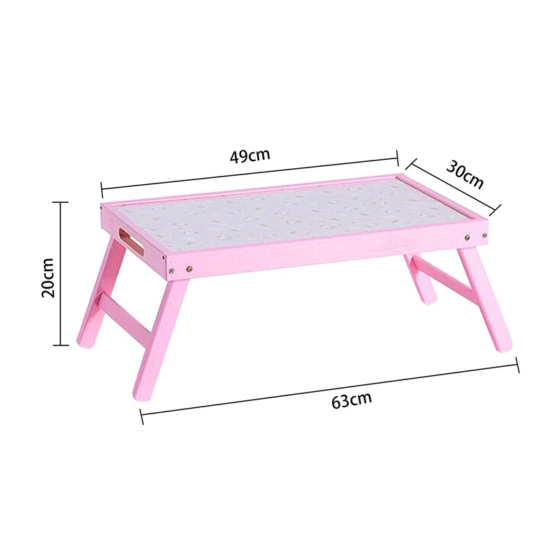 Wooden Folding Laptop Table Breakfast Serving Tray Adjustable with Foldable Legs for Sofa Bed Computer Desk Stand Tray