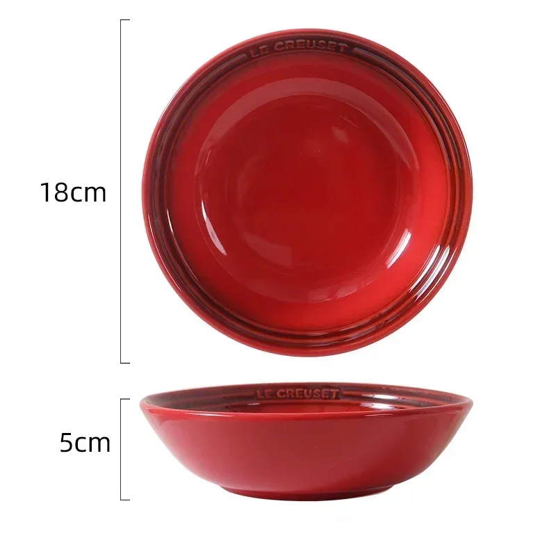 Cuenco de sopa de porcelana de 7 pulgadas, 1 paquete, plato de cerámica para cena, postre, ensalada, plato de comida, bandeja para servir en la cocina, vajilla profunda colorida: Marrón