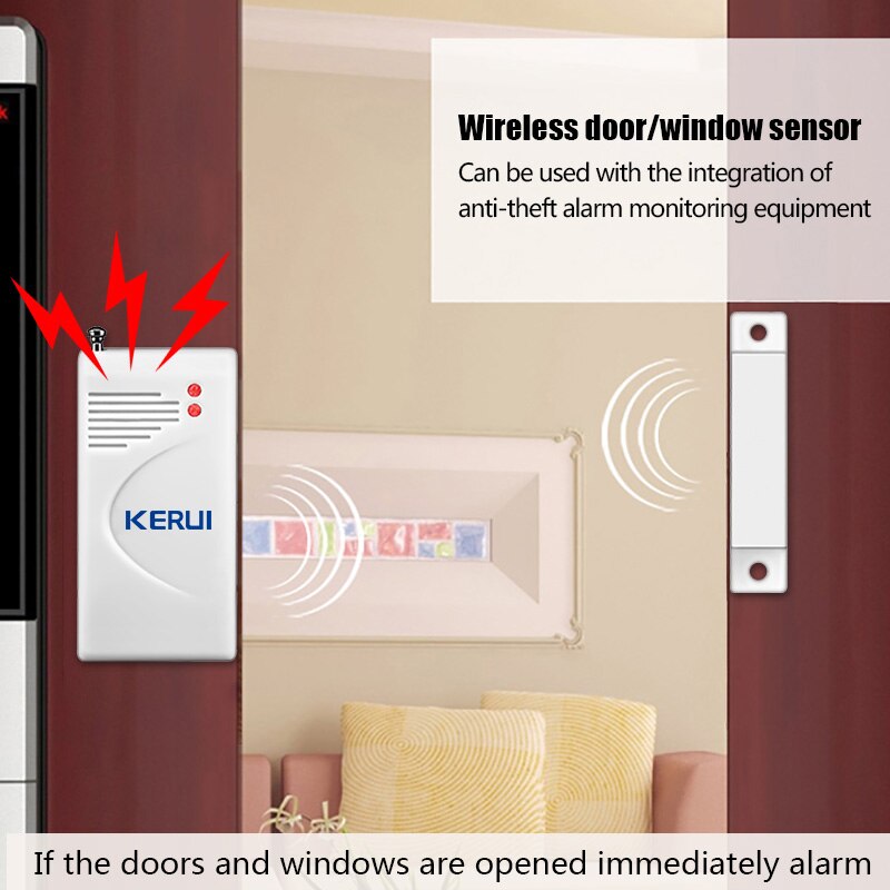 Kerui sikkerhed alarm system indendørs udendørs vejrbestandig sirene vindues dør sensorer bevægelsessensor alarm med fjernbetjening