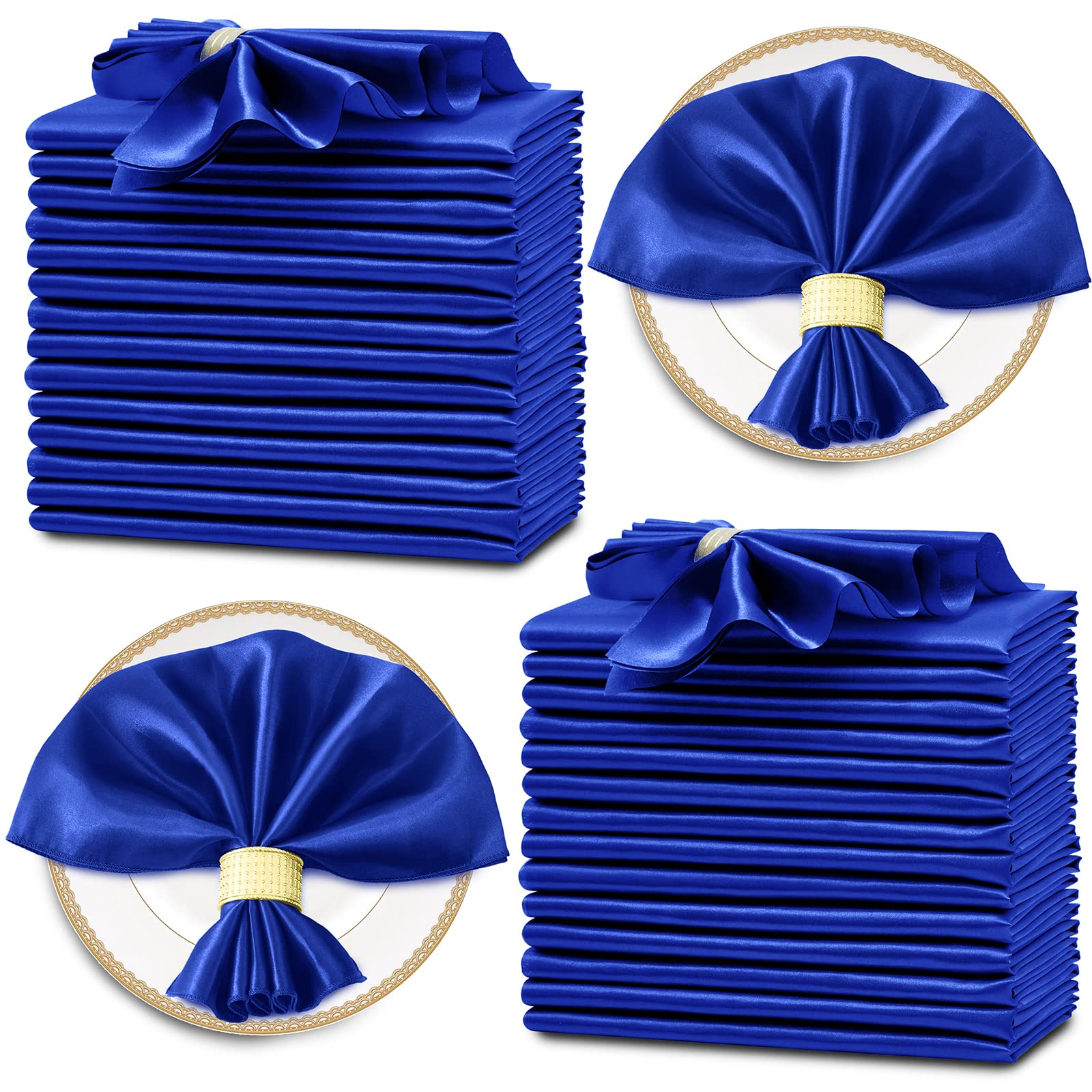 12PCS Wedding Red Satin Napkin 30x30cm Soft Table Napkins for Year Christmas Decoration Party Dinner Table Decor: Blue