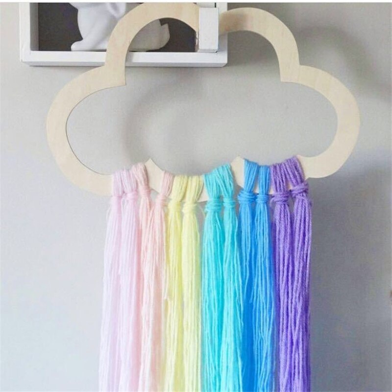 ins styl skandynawski drewniane puste chmury kutas wisiorek wiszący ornament ścienny dekoracja pokoju dziecięcego przedszkole fotografia rekwizyty