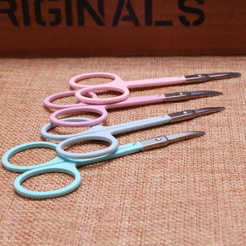 Small Precision Scissors Nose Hair Scissors, Curved Safety Blade with Straight Tip for Trimming Facial Hair, Ear Hair, Eyebrow