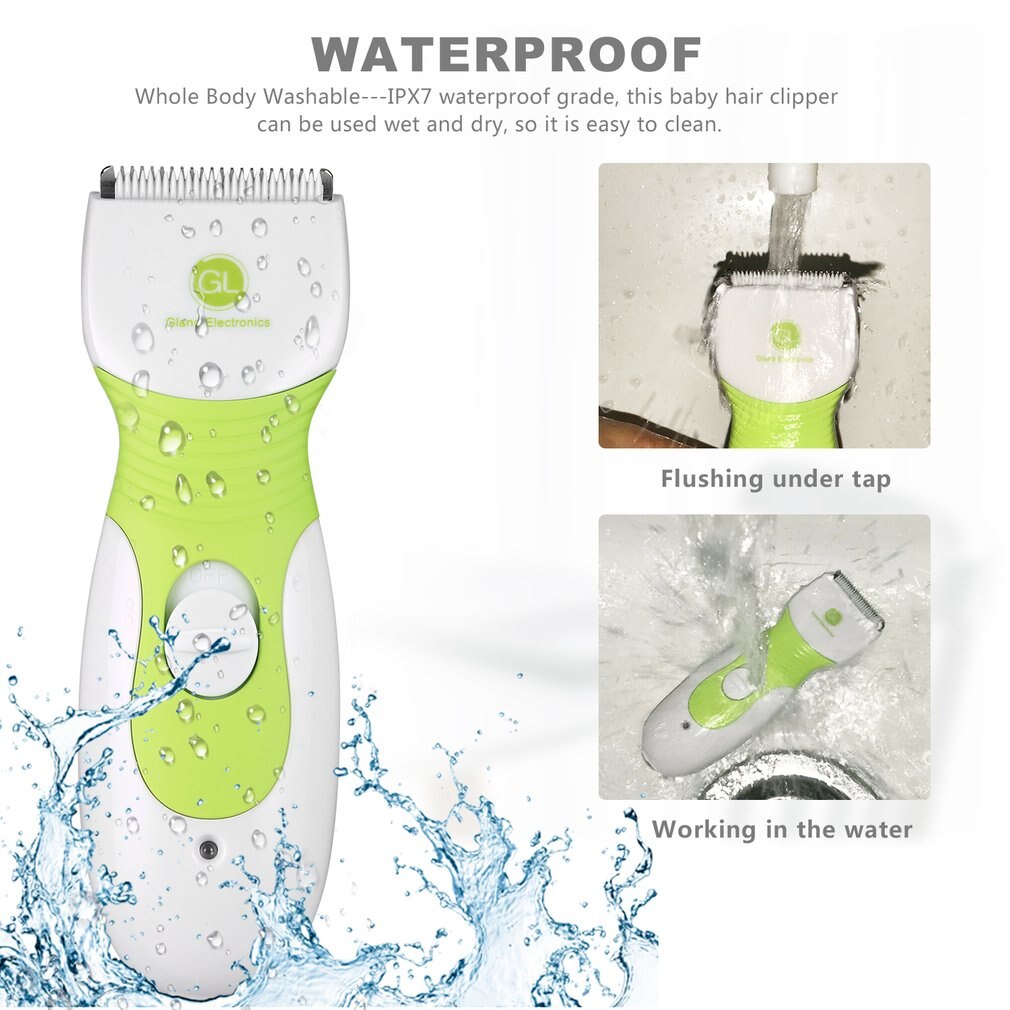 Waterproof Electric Baby Hair Clipper Kit 7 in 1 Rechargeable Haircuts Hair Removal Kit Quiet Baby Hair Trimmer