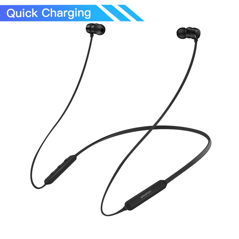 Wavefun Flex Pro Bluetooth Earphone Fast Charging Wireless Headphones IPX5 Waterproof Sports Headset for iPhone xiaomi with Mic