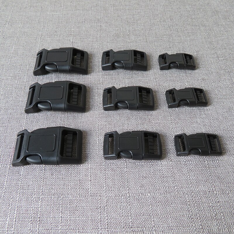 20 stuks/pak plastic zijsluiting voor tas, hondenhalsband, paracord armband, tas, rugzakband, band, 15mm 20mm 25mm accessoire
