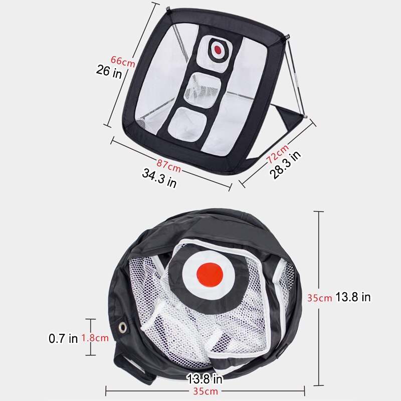 Portable Golf Practice Net Golf Indoor Outdoor Chipping Pitching Cages Mats Practice Easy Net Golf Aids Swing Exercise Training