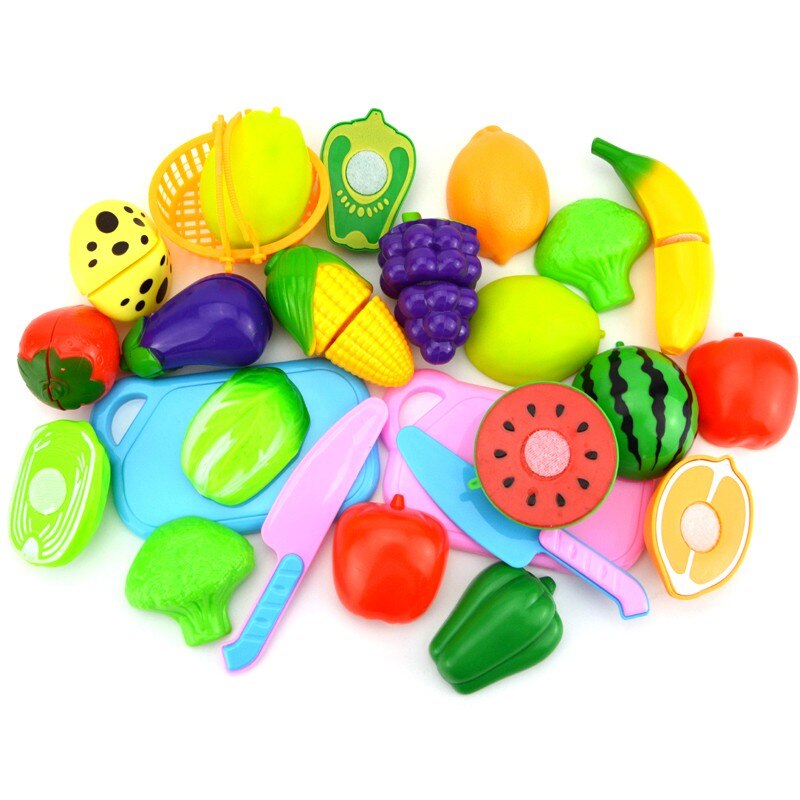 Taglio di plastica Verdure Frutta Cibo Finta Giochi Per Bambini Bambino Precoce Educativi Cucina Giocattolo Divertente I Bambini In Età Prescolare 1 Set: 10