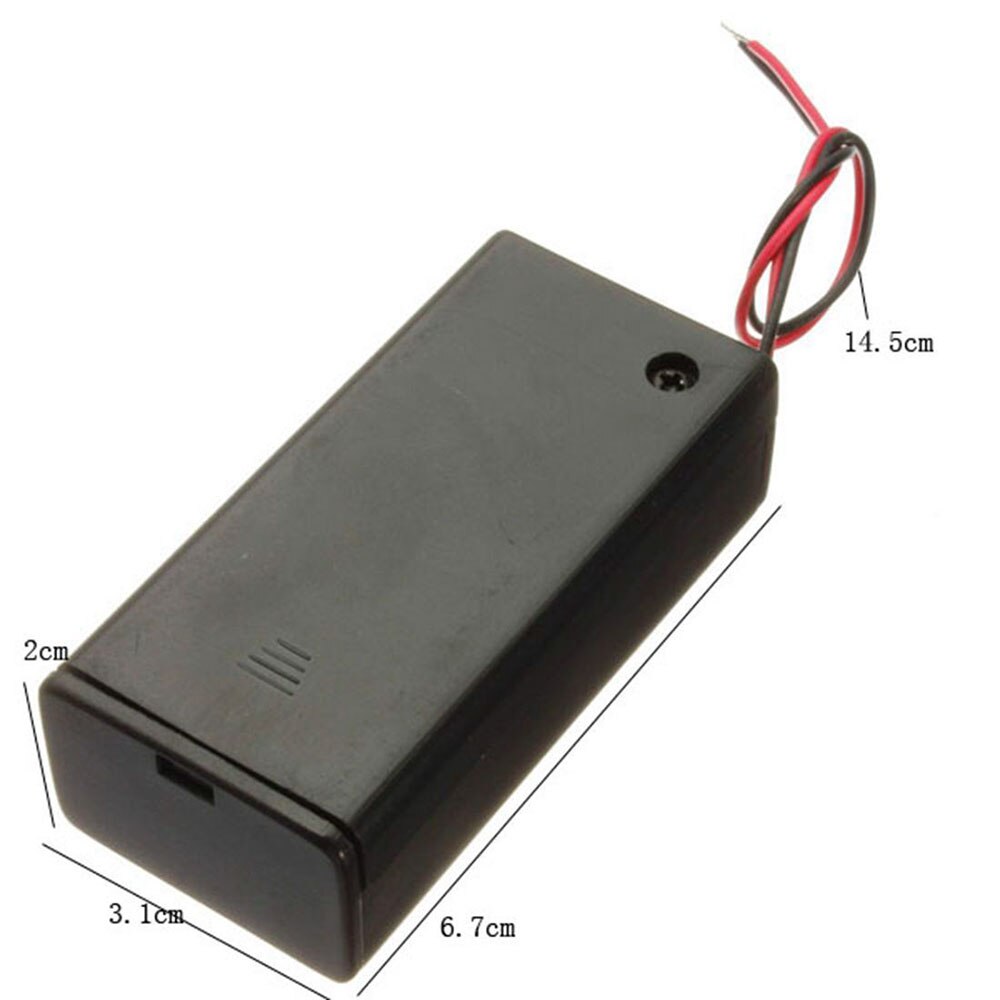 1pc 9 volt Box Pack Power Toggle Black 9V Battery Holder with ON/OFF Switch power bank case корпус