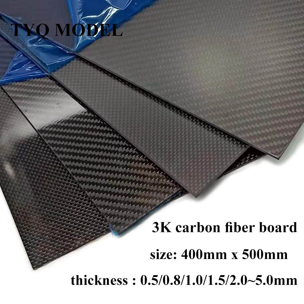 1 PCS 400 mm x 500 mm high composite hardness carbon fibre sheets plates Carbon Fiber Board for aircraft parts model materia