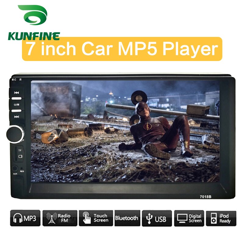 Kunfine Universele 2 Din 7 "Touch Screen Auto Multimedia Speler Autoradio Autoradio MP5 MP3 Speler Met Bluetooth fm/Usb/Aux: 7018B