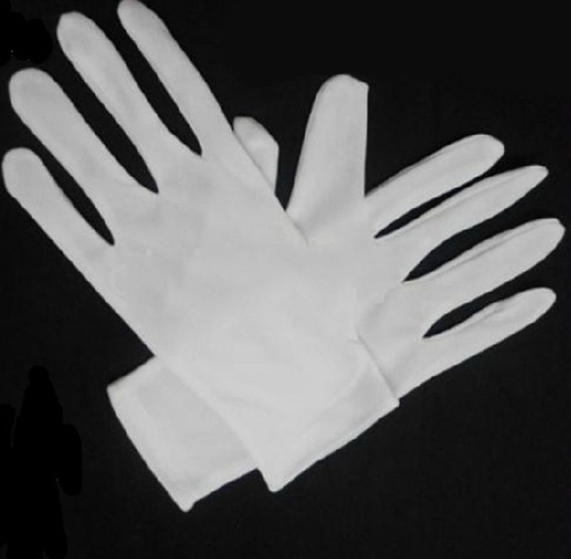 1 para Mittel Dicke Weiße Baumwolle Polyester Handschuhe Labor Sanitär Handschuhe Mehrzweck Handhabung Reinigung Werkzeuge Haushalts Handschuhe