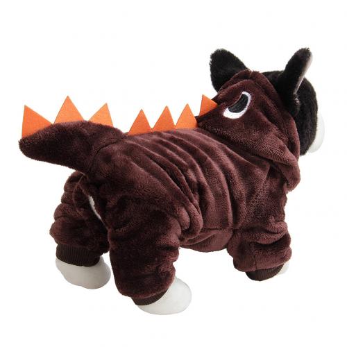 Juhla halloween koriste söpö dinosauruksen muotoinen koiran vaatteet haalarit lemmikkeille koiranpentu huppari vaatteet tee itse cosplay puku: Kahvia / S