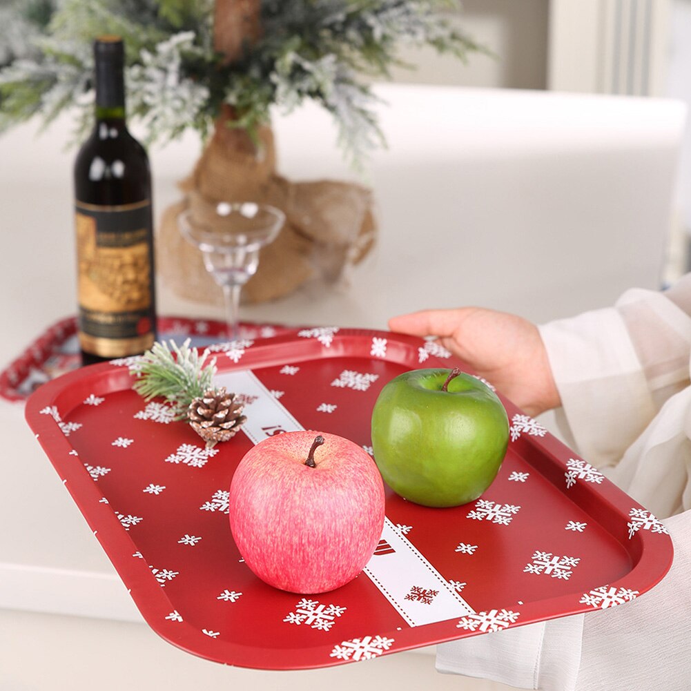 Jul jern jul julenissen snøfnugg rektangel matte matbit rødvin frukt oppbevaringsbrett tallerken kjøkken dings med