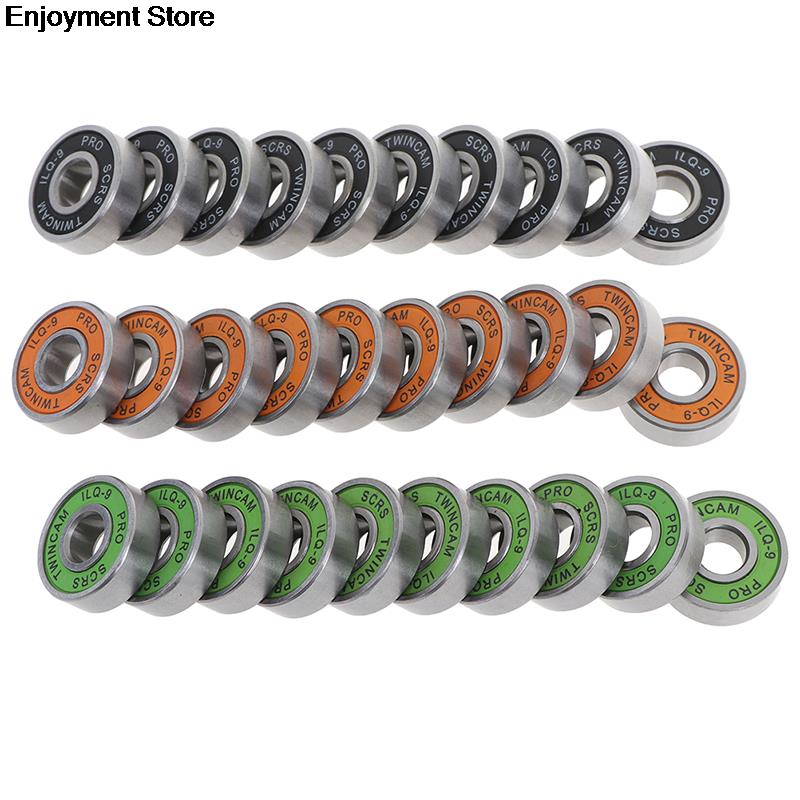 10Pcs ILQ-9 Wiel Rvs Lagers Hoge Prestaties Roller Skate Scooter Skateboard Wiel Groen/Oranje/Zwart