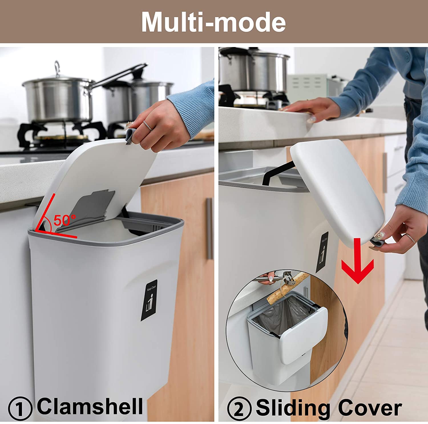 Colgador para puerta de armario de cocina, cubo de basura, contenedor, contenedores de basura, soportes colgantes para baño y cocina, herramientas de limpieza