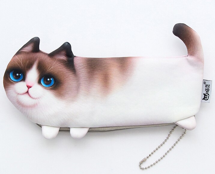 Novedad estuche para lápices con forma de gato, bolsa organizadora para almacenamiento para niños, Escolar, Escolar, premio de estudiante Escolar: 1