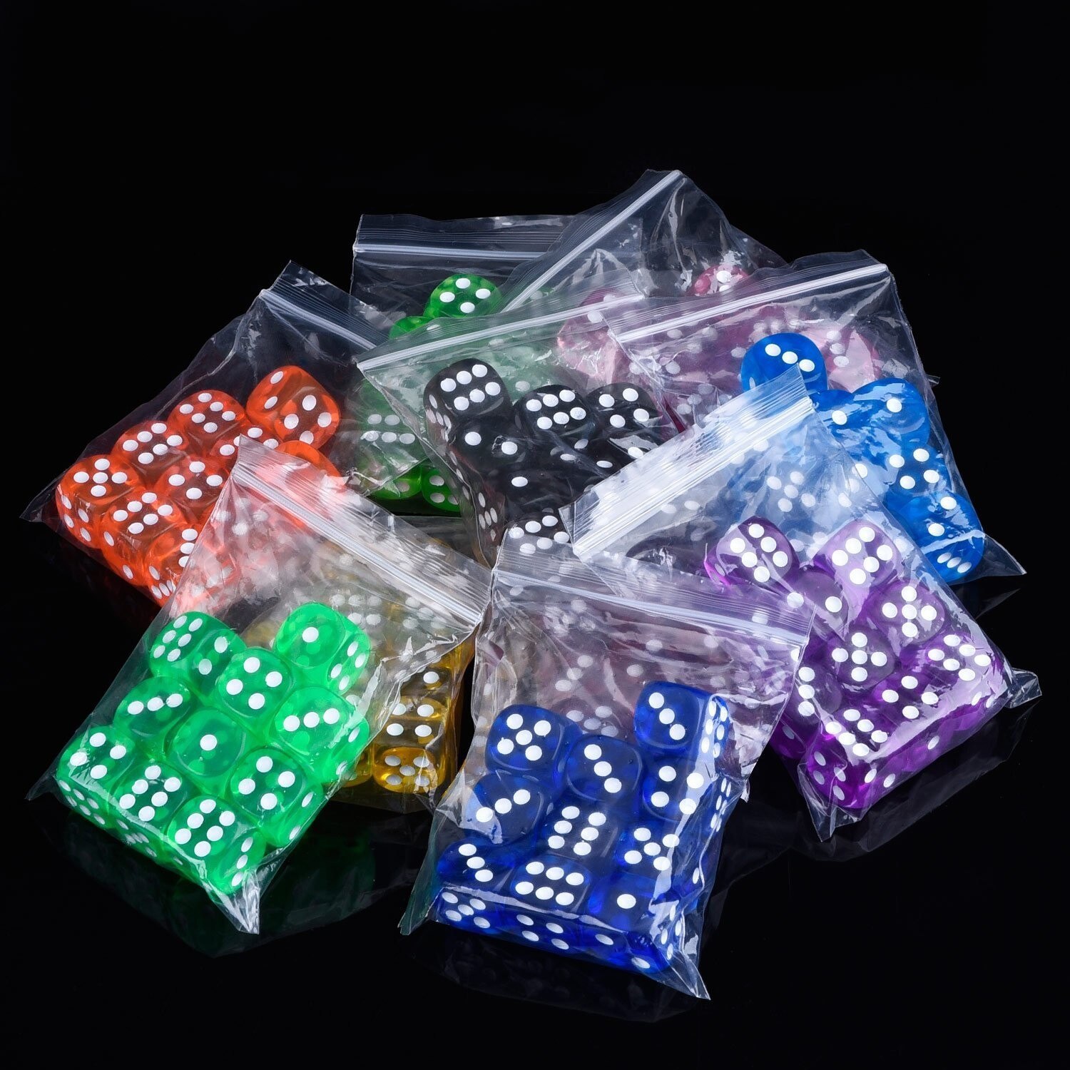 10pcs/lot 6 Sided Portable Drinking Dice 16MM Acrylic Round Corner Board Game Dice Party Gambling Game Cubes Digital Dices