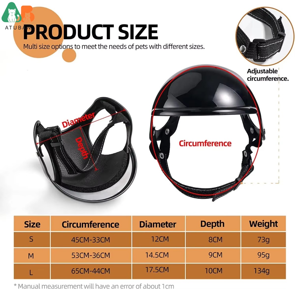 ATUBAN Lunettes pour chiens de petite taille avec casque, 2 lunettes de soleil pour chiens et ensemble de casques pour chiens de petite et moyenne taille pour la conduite en plein air et la marche
