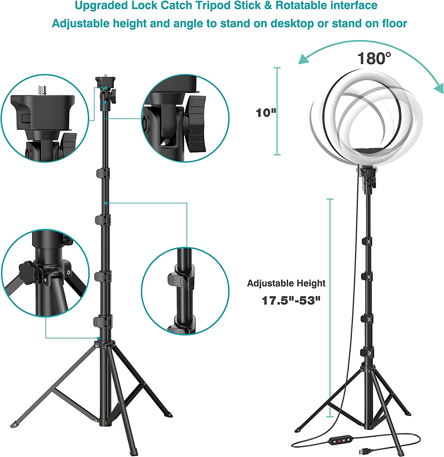 12 "Selfie Ringlamp Met Aluminium Statief, Bluetooth Afstandsbediening, Voor Video, Foto 'S, Make-Up,3 Kleurmodus Controller, Usb Aangedreven