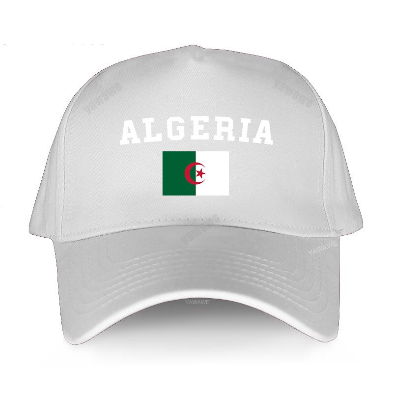 Flaga algierii czapki baseballowe letnie słońce algieria czapki moda regulowana czapka męska: white