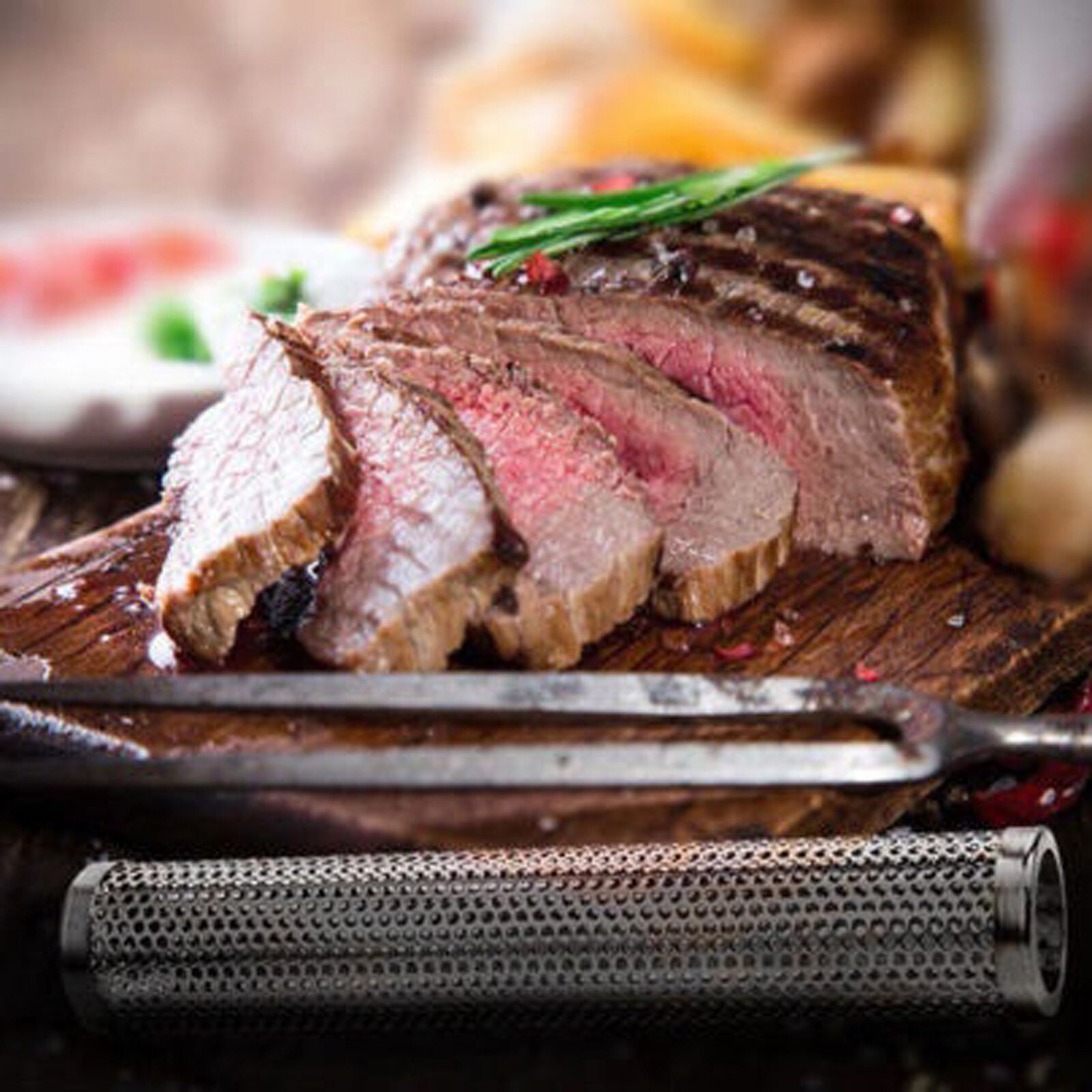 Raucher Grill Rohr Edelstahl Für Gemüse, Käse, Muttern, Dichten Rauch #40