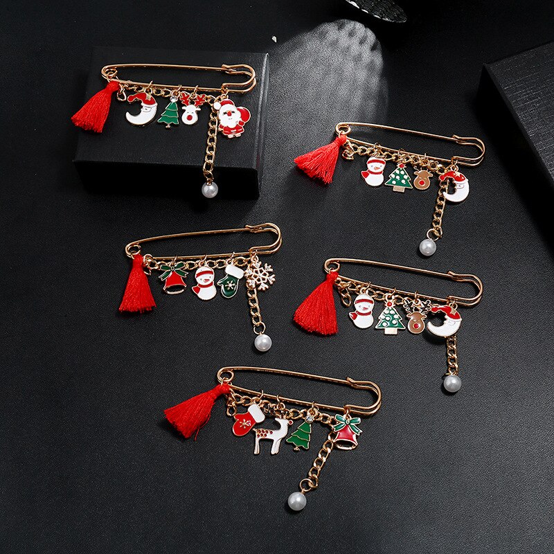 Mode Jaar Kerst Laarzen Broches Voor Vrouwen Kerst Pak Pins Vintage Sieraden Jas Jurk Accessoires