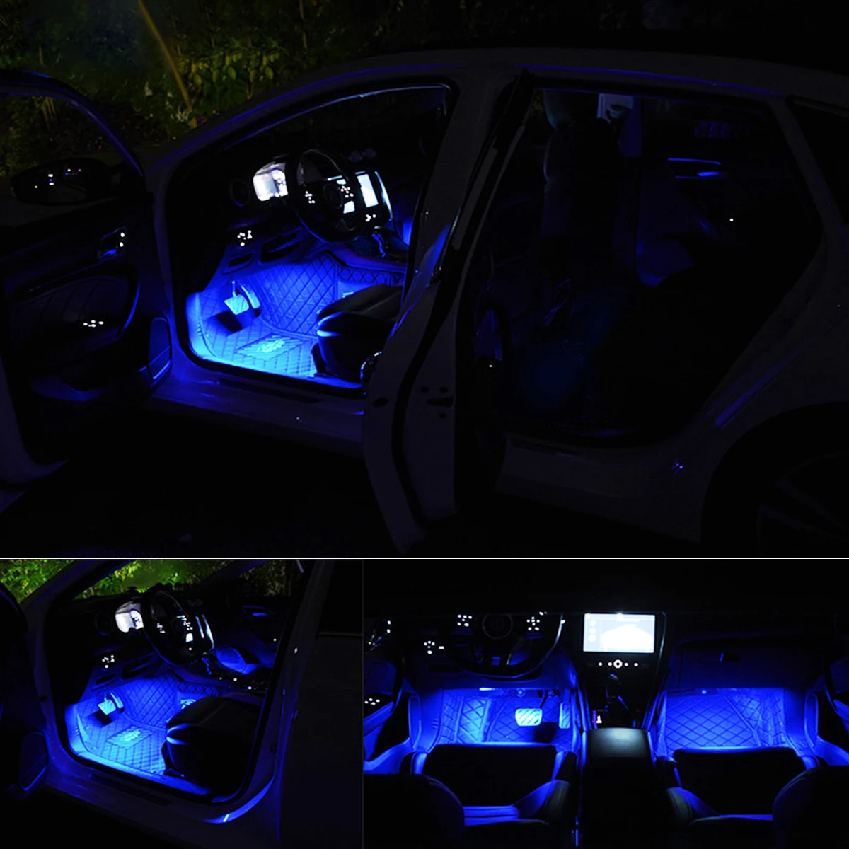 Luz LED de pie para coche, lámpara ambiental, decoración automática, tiras de lámpara de atmósfera, lámparas interiores