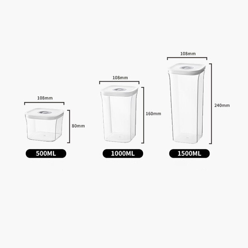 500-1500ML Airtight Cans Grain Storage Box Household Kitchen Food Grade Nuts Beans Grain Plastic Storage Storage Tanks Style