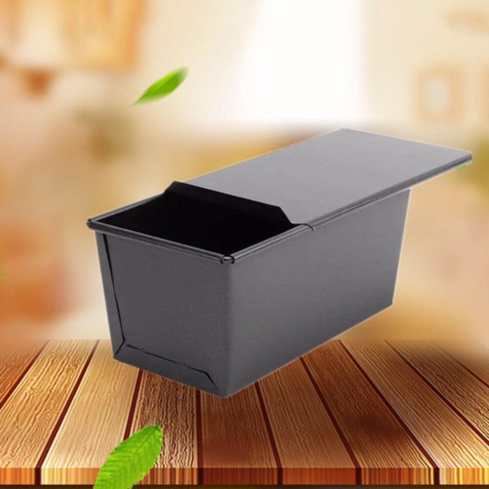 Cake Baking Mold Toast Box Kitchen Supplies Rectangular Black Fast Heat Conduction Easier Film Removal With Lid Bread Loaf Pan
