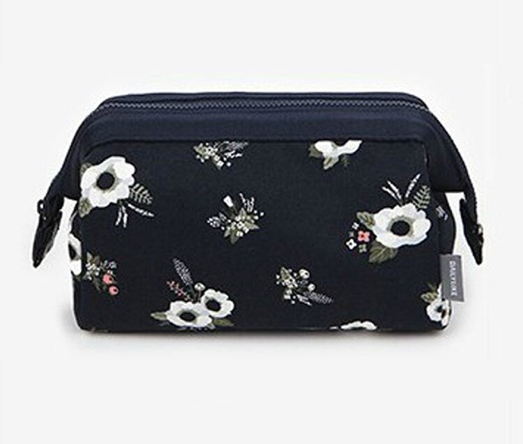 Sample Cosmetic Bag Women Waterproof Flamingo Makeup Bags Travel Organizer Toiletry Kits Portable Makeup Bags Beautician: Black