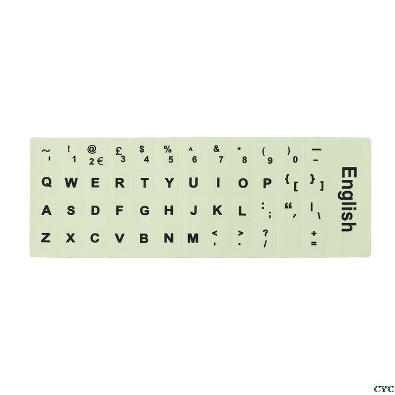 Fluorescent Keyboard Stickers Different Optional Language Luminous Waterproof Keyboard Protective Film